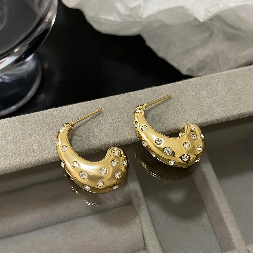 Женские массивные серьги-капельки DODOHAO позолоченные серьги из нержавеющей стали