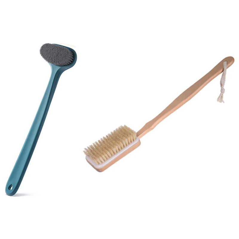 

2 шт., щётка для тела с удобной щетиной и длинной ручкой