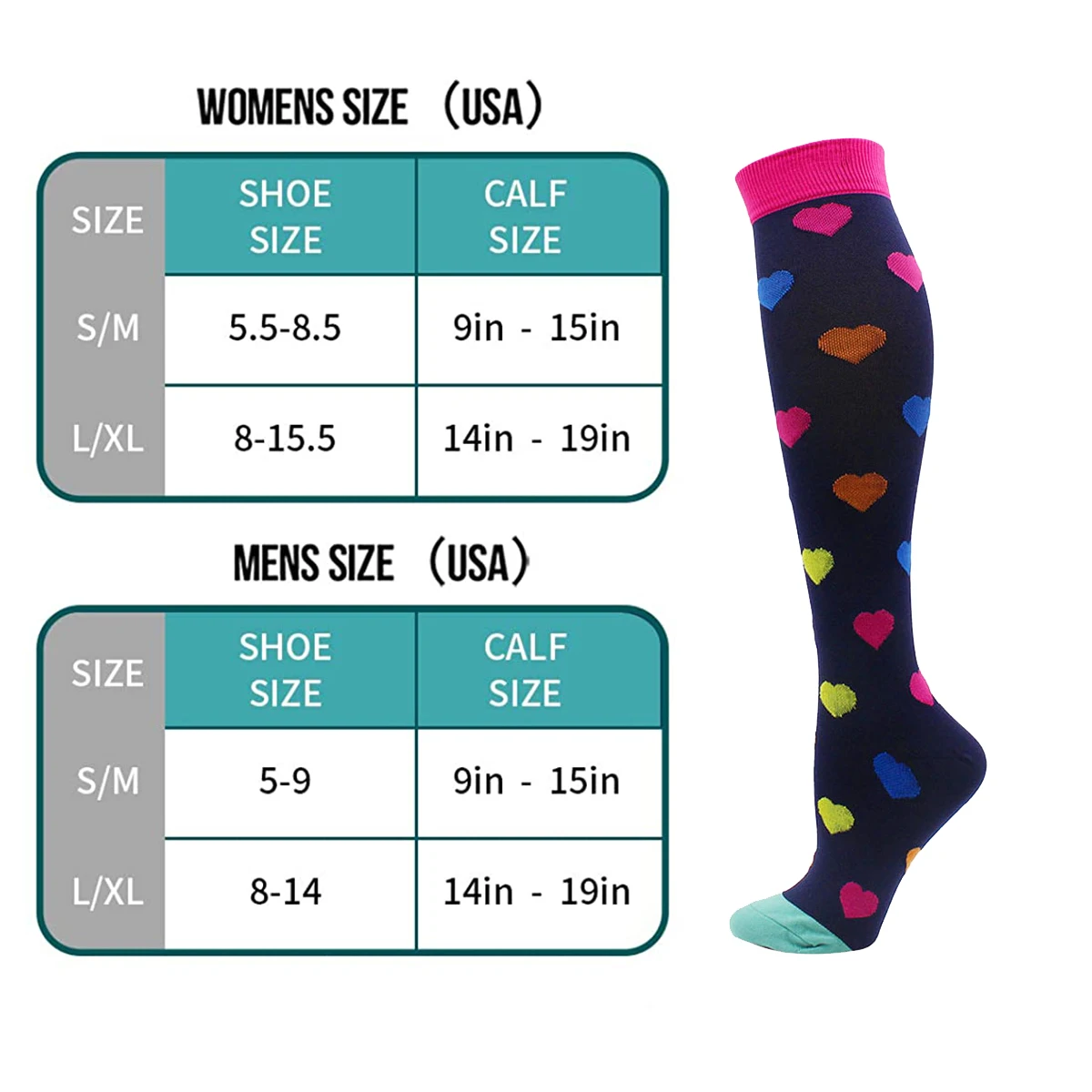Knee High Stockings Blood Circulation Promotion Slimming Compression Socks Anti-Fatigue Comfortable Big Size Men and Women Socks