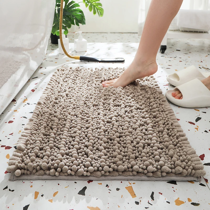 

Супер толстый антискользящий сине-серый коврик для ванной из полиэстера