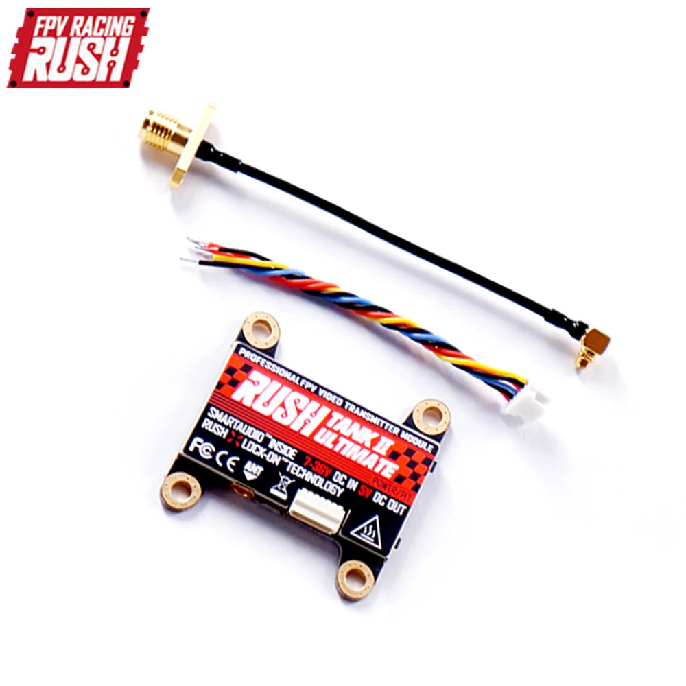 

RUSHFPV RUSH Tank II Ultimate VTX 5,8G 48CH RaceBand Pitmode 25mW 200mW 500mW 800mW регулируемый FPV VTX 2-8S для радиоуправляемого гоночного дрона
