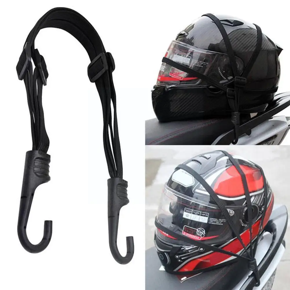 

60cm Universal Motorcycle Helmet Straps Motorcycle Bag Rope Luggage Elastic Retractable Strength Strap Luggage F5P9