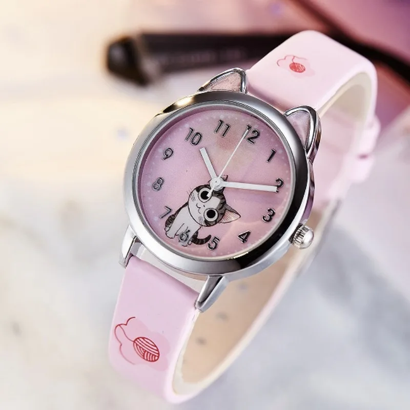 

New Arrival Cute Cat Children Fashion Quartz Wristwatches Jelly Kids Clock Boys Girls Students Watch Children's Day Gifts