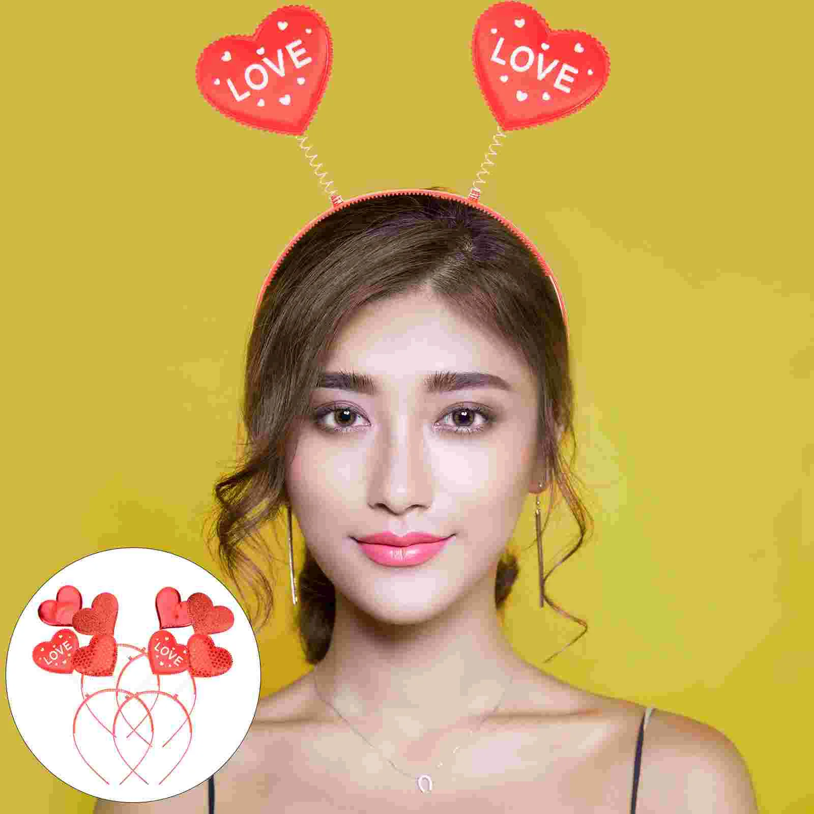 

Heart Headband Boppers Head Cupid Valentines Sequin Valentine Bopper Day Bands Shaped Hairband