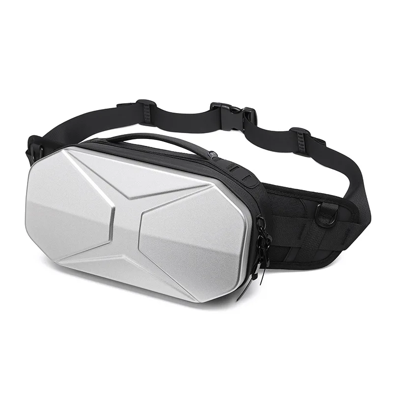 

New Men's Functional Chest Bag Waterproof PC Hard Sports Waist Bag for Male