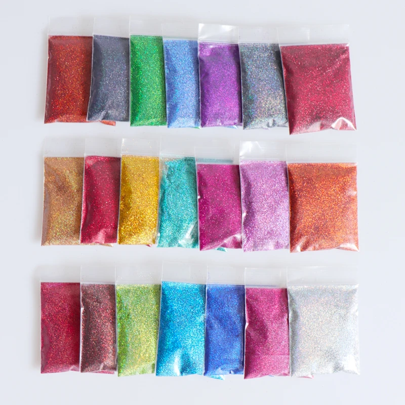 21 Color Holographic Glitter For Epoxy Resin Pigment Powder Set DIY Epoxy Silicone Mold Filler Resin Art Jewelry Making Supplies