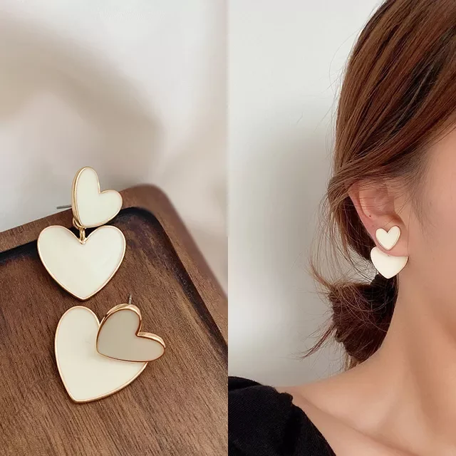 

Acrylic Heart Stud Earrings Delicate Gold Color Mini Ear Studs Trendy Ear Nails For Women Girls Jewelry Gift
