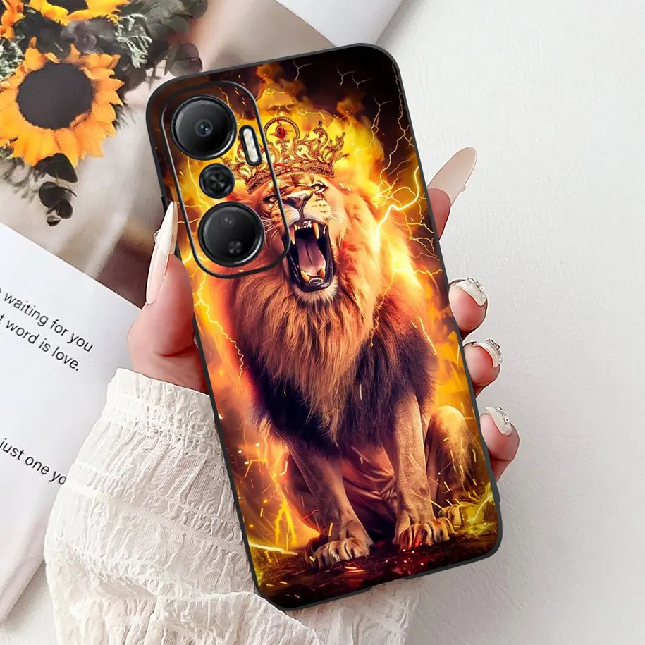 Для Infinix Hot 20 20i 4G Чехол X6826 X665C Силиконовый чехол Cute Cat Tiger Мягкий для Play X6825 Hot20 5G Coque
