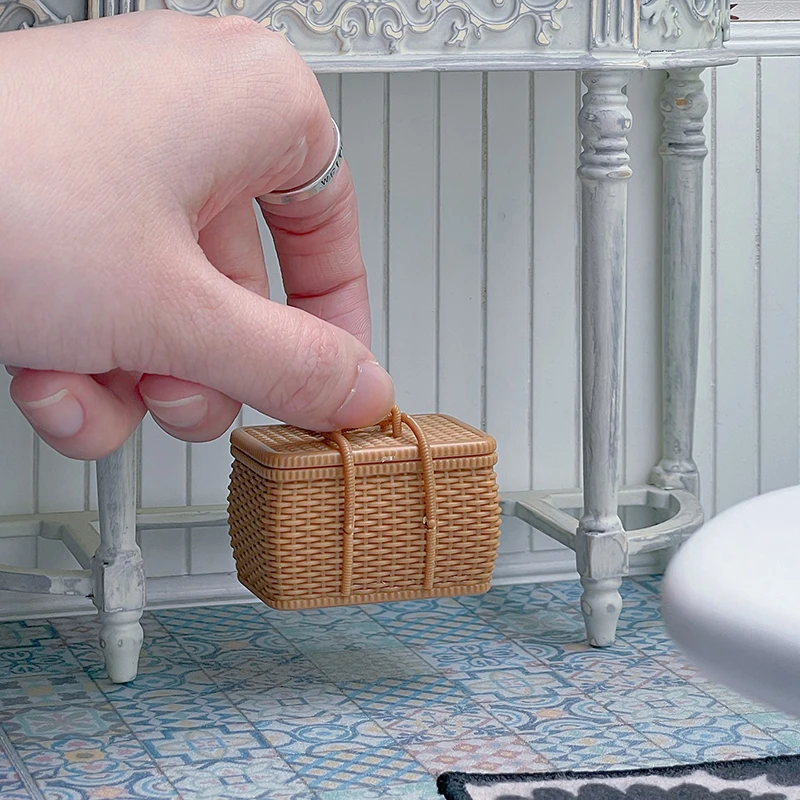 1 шт. миниатюрные пластиковые плетеные бамбуковые Ротанговые корзины для кукол