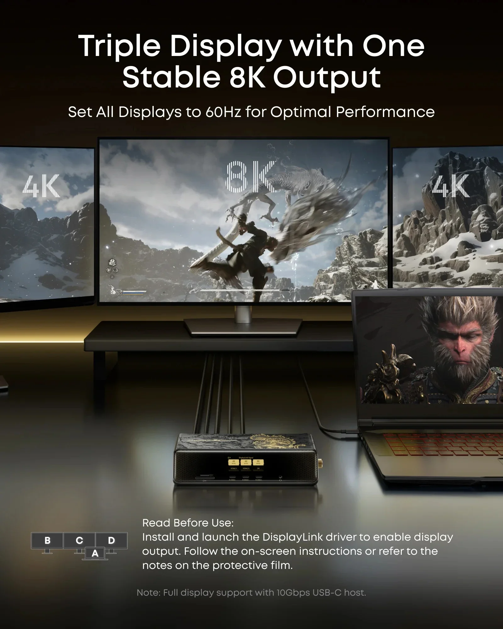 Фото Док-станция Anker Prime (14-в-1, три дисплея, DisplayLink) с DL7400, издание Anker × Black Myth: Wukong №4