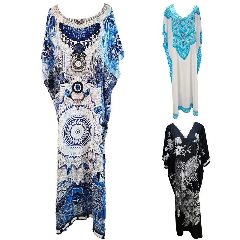

Женская Длинная накидка с принтом, шифоновый пляжный кардиган с высоким разрезом, одежда для плавания, Новинка лета 2022