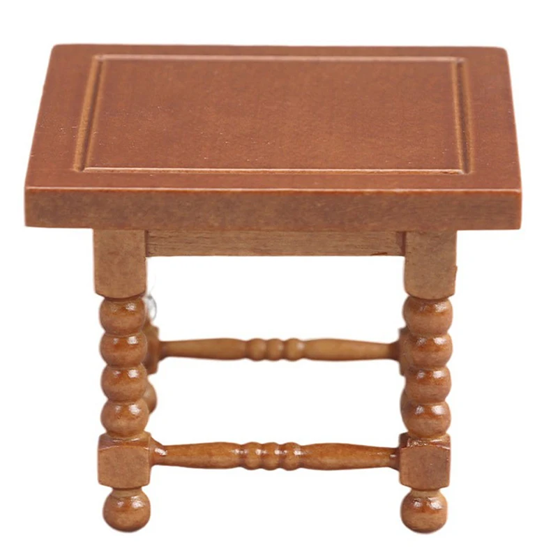 

1PC 1:12 Dollhouse Miniature Wood Teatable Coffee Table Doll House Furniture Decor Dolls Simulation Home Toy Kid Gift