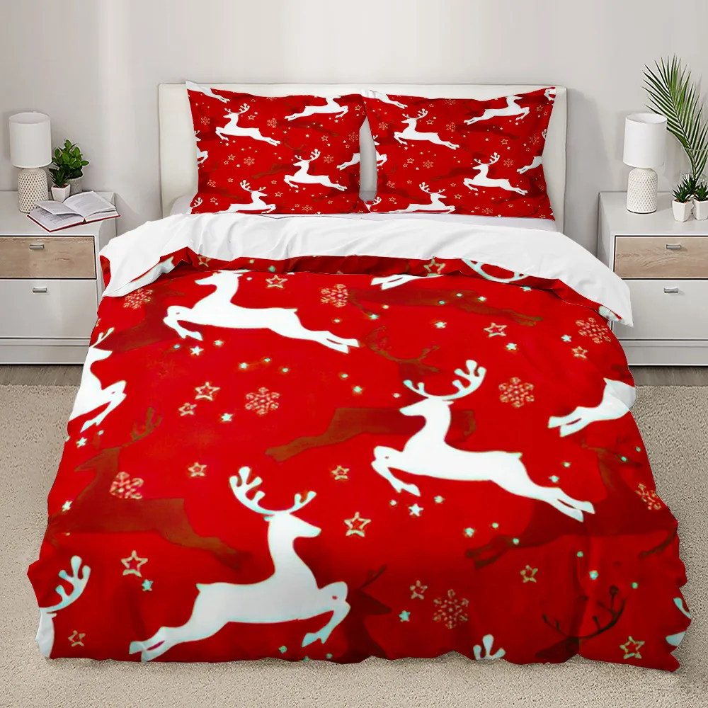 

Red Christmas Bedding Set Duvet Cover Set 3d Bedding Digital Printing Bed Set Queen Size Bedding Set King Size Bedding Set