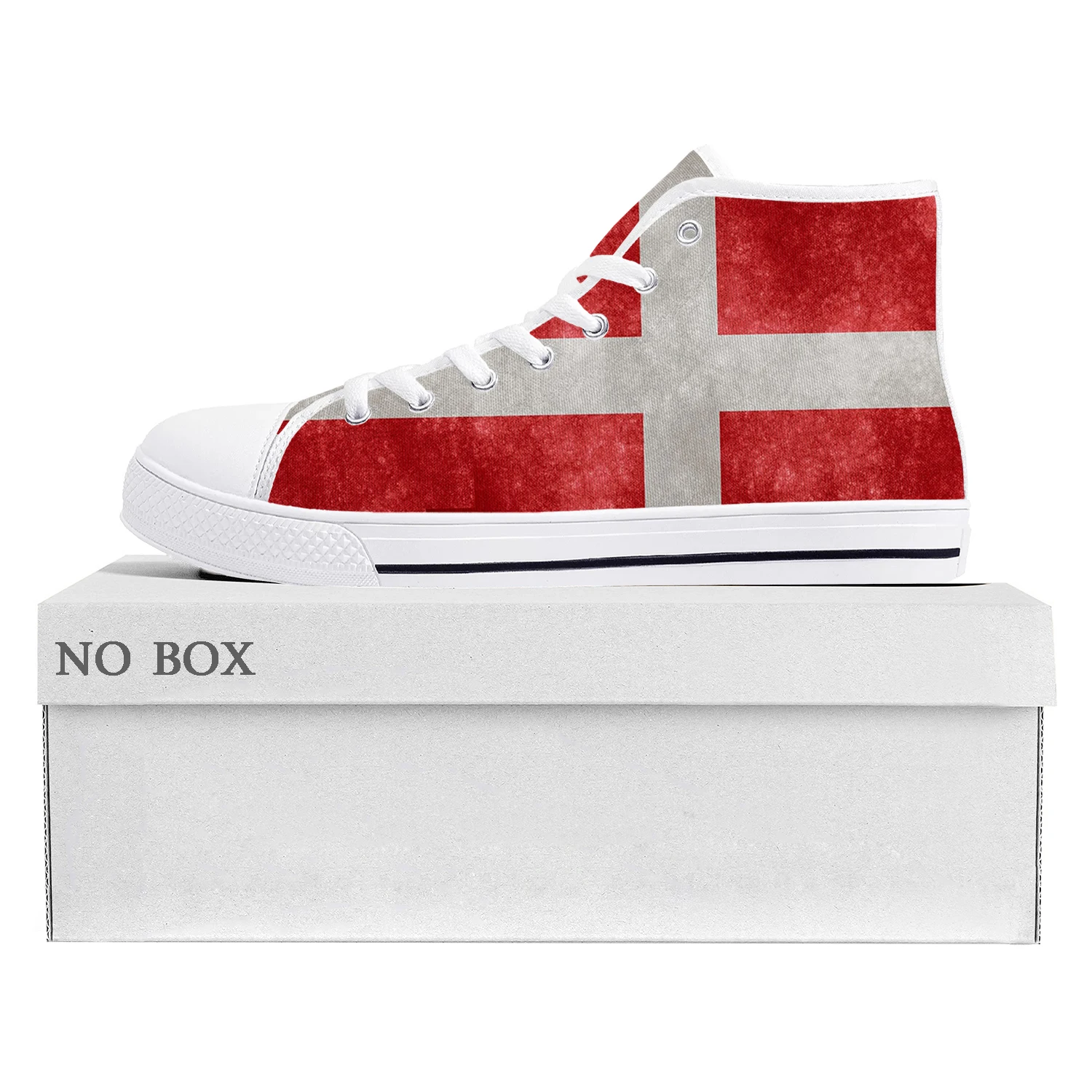

Danish Flag High Top High Quality Sneakers Mens Womens Teenager Canvas Sneaker Denmark Casual Couple Shoes Custom Shoe
