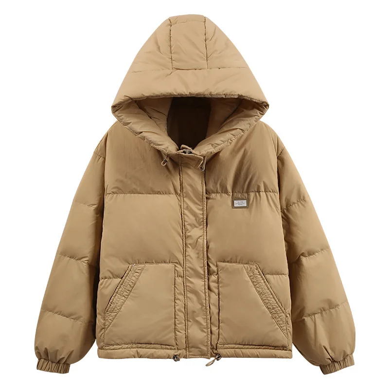 2022 New Winter Down Jacket Women Short Loose Thickened White Duck Down Hooded Coat Warm Outwear