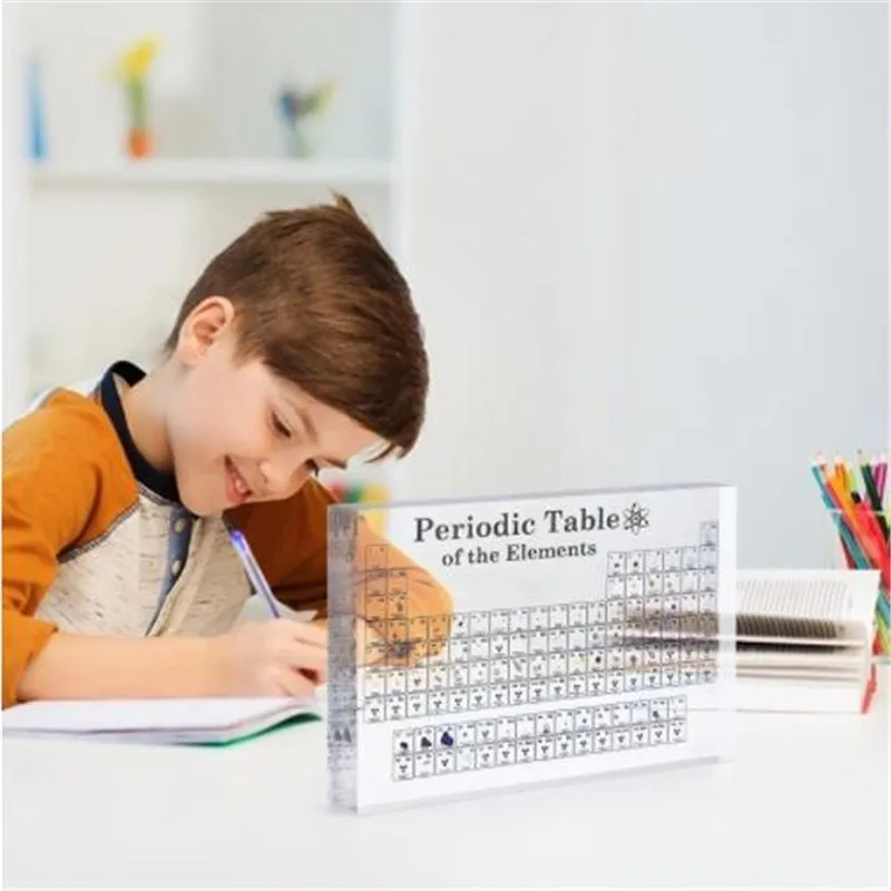 

Crystal Periodic Table with Real Elements Samples Letter Decoration Acrylic Periodic Table Of Elements Kids Teaching School Disp