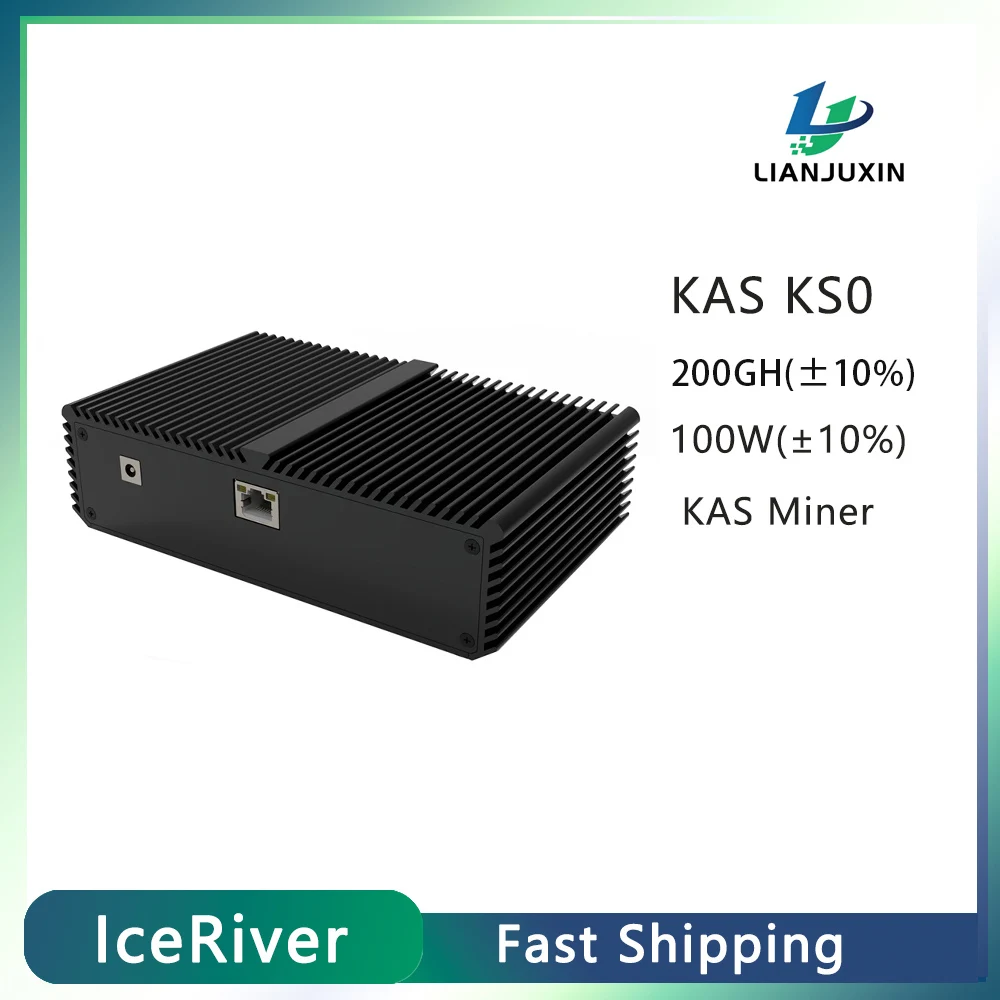 

New ICERIVER KAS KS0 Pro 200G 100W Asic Miner ICERIVER KS0Pro Kaspa Mining Machine With PSU Free Shipping
