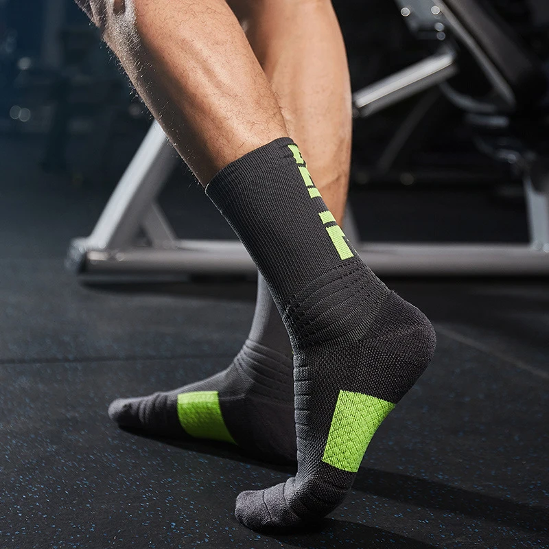 Sports Socks Basketball Men Thickened Professional Elite Socks  Tube High Tube Practical Sweat Absorbent Non Slip Terry Sports