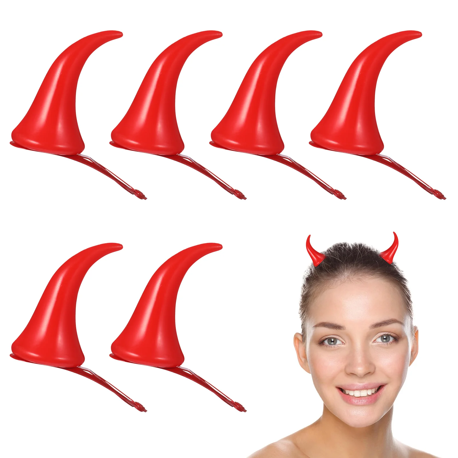

Horns Hair Clips, 8pcs Ox Horn Hair Costume Hair Barrettes for