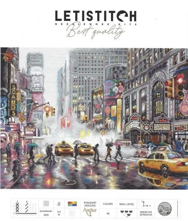 

56-44 City light Embroidery Cross Stitch Kits Craft Needlework Canvas Cotton