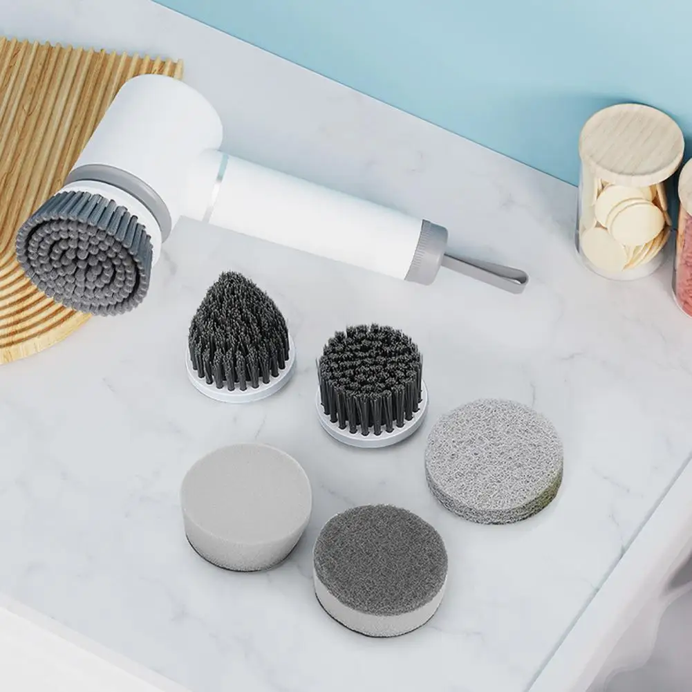 

6 in 1 Multifunction Handheld Electric Cleaning Brush Wireless Battery Brush Bathroom Kitchen Tile Carpet Brush Cleaning Tools