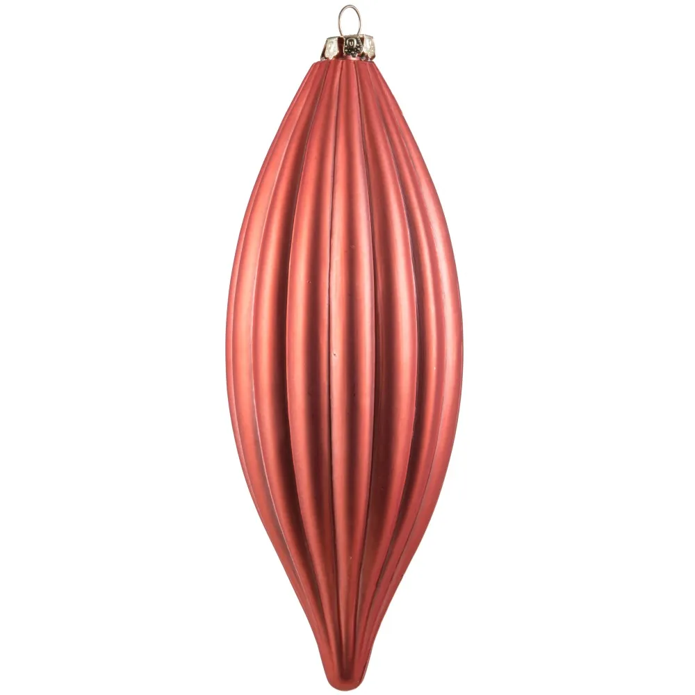 

8" Coral Matte Line Finial Ornament, Pack of 4