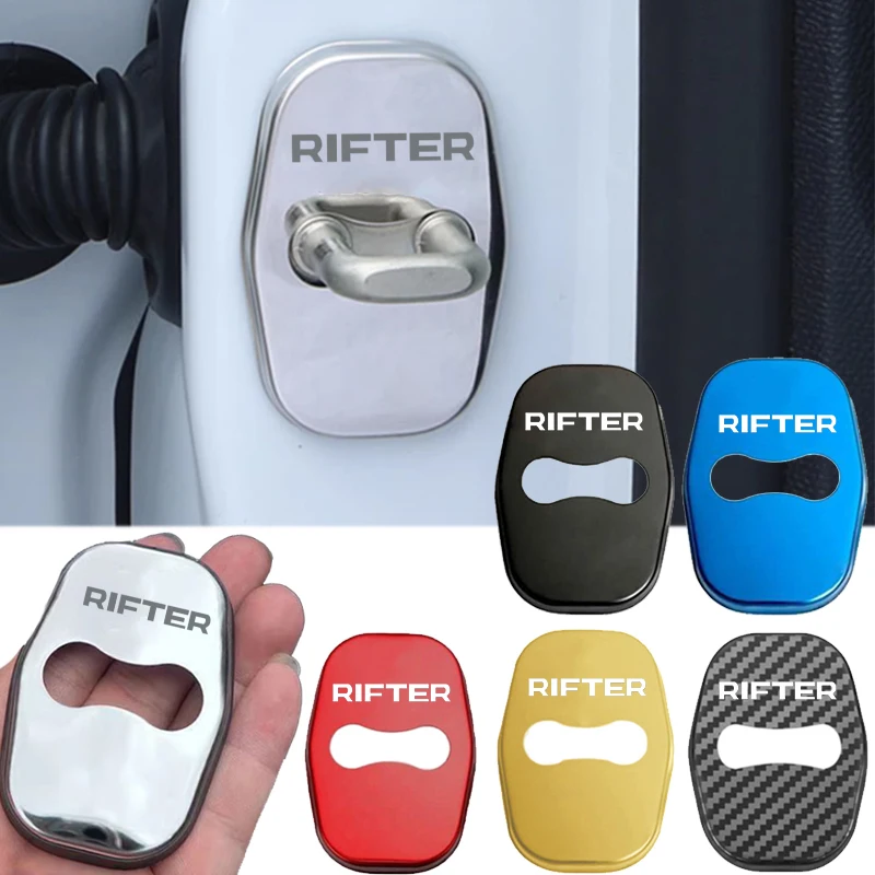 

4PCS Car Door Lock Covers Stainless Steel Buckle Stickers for Peugeot Rifter Badge Anti-rust Protection Case Decals Accessories