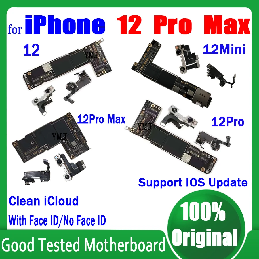 

Материнская плата для IPhone 12 Pro Max и 12 MINI, 100% оригинальная материнская плата с/без Face ID, чистая ICloud