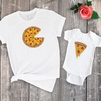 pizza pie slices family clothing 2022 dad baby son daughter print tshirts fashion 2022 matching family shirts set big sister