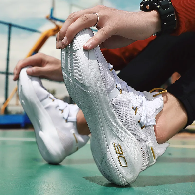 Men's basketball sneakers summer outdoor breathable mesh basketball training shoes wear-resistant non-slip men's shoes