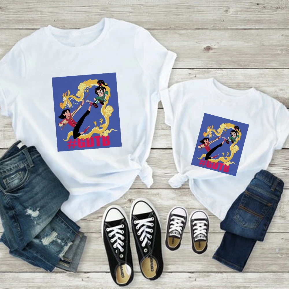 

Disney Family T-Shirt Energetic Mother's Kids Summer Baby 2022 New High Quality Clothes Mom and Daughter Equal European American