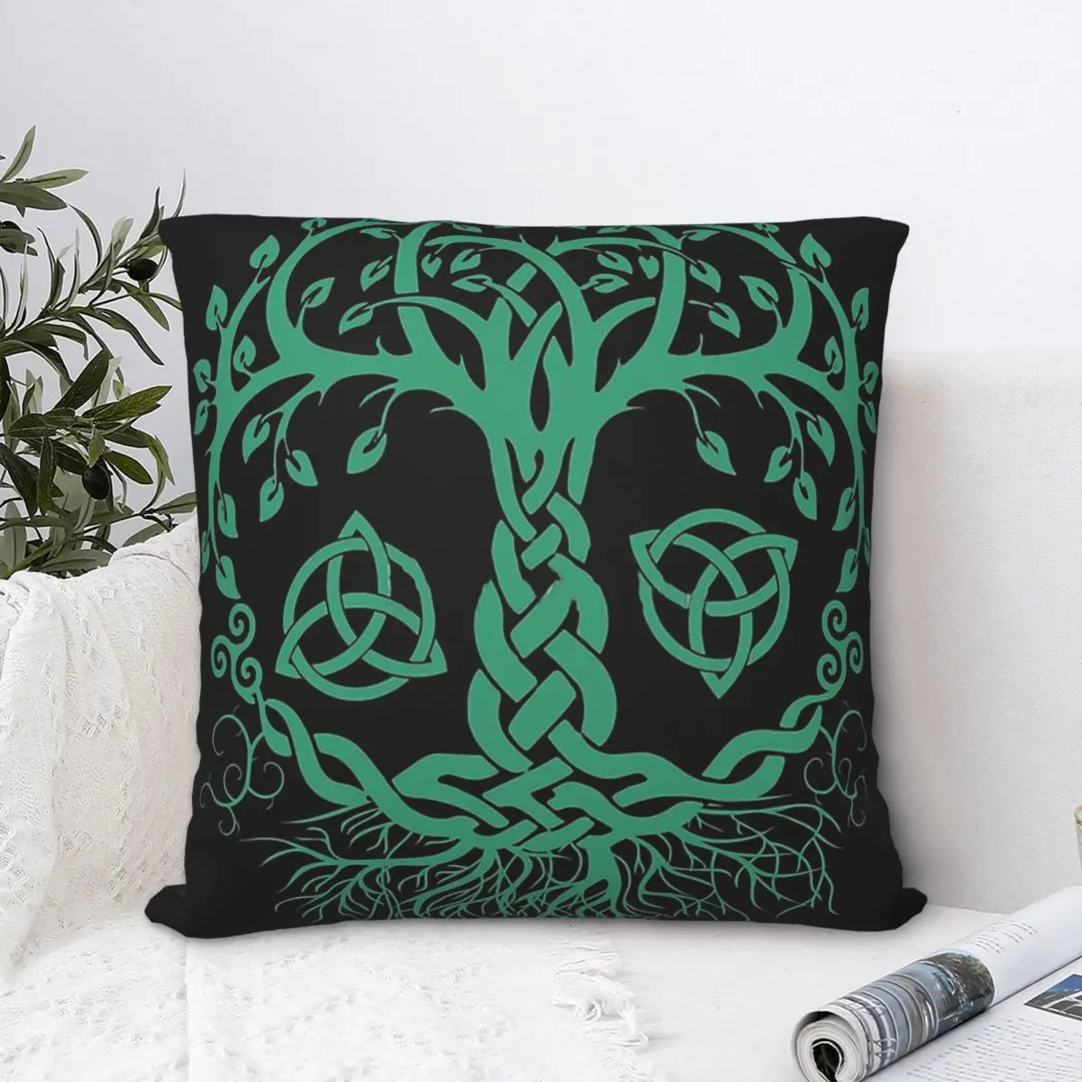 

CELTIC TREE OF LIFE Throw Pillow Case Viking Vikings Backpack Hugpillow Covers DIY Printed Washable Home Decor