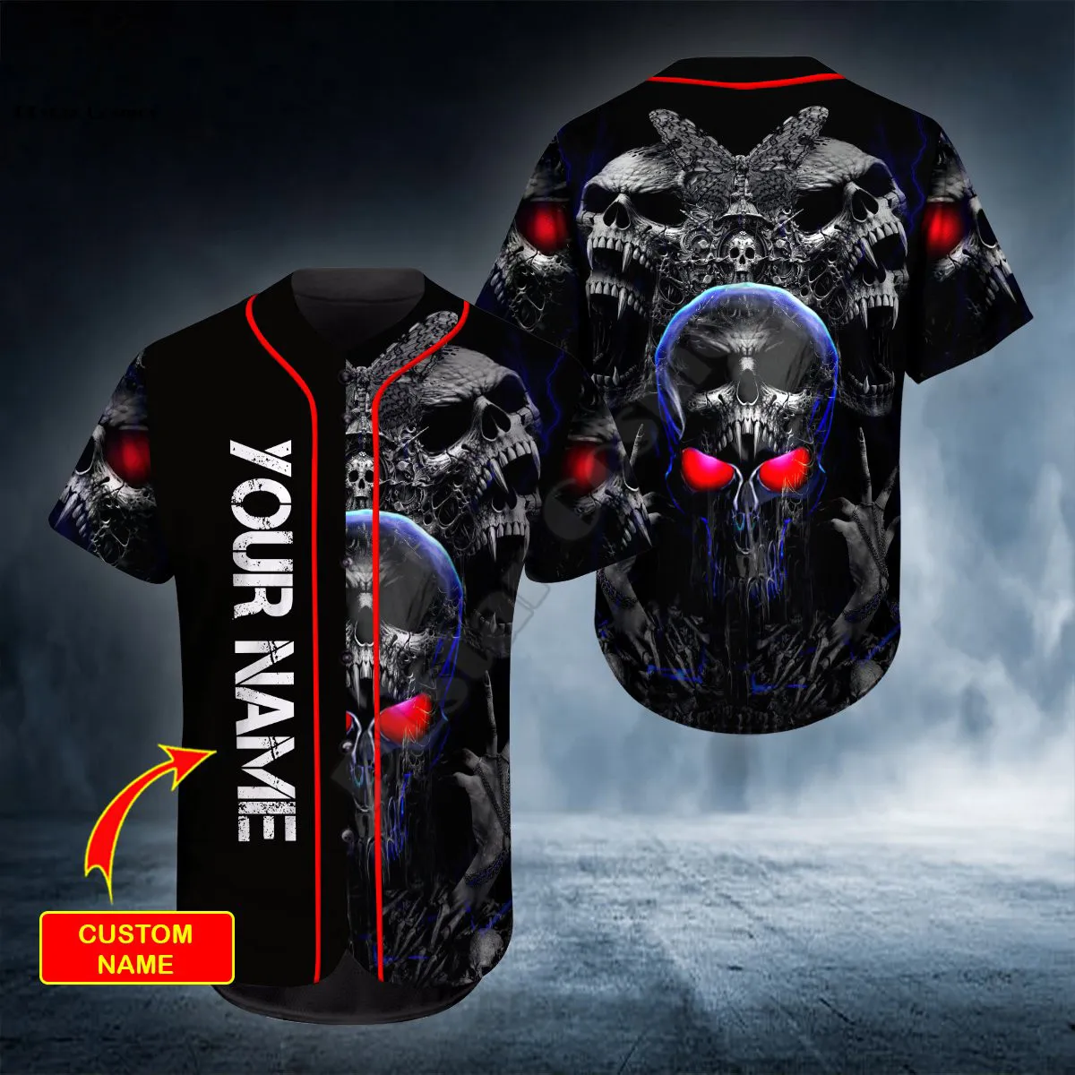 Baseball Jersey Shirt 3d Printed Ghost Hunter Baseball Hand Custom You Name Skul Baseball Shirt hip hop Tops Love Skull Gift