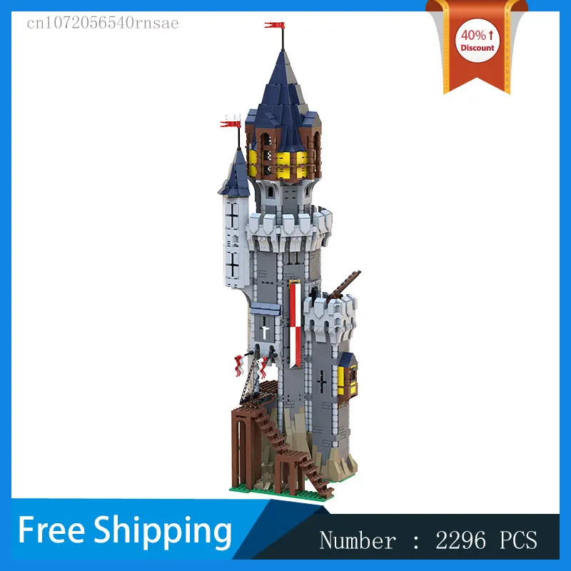 

MOC Building Block Medieval Castle Architecture Tower Modular Model DIY Bricks Assemble Toy Children's Birthday Gift Present
