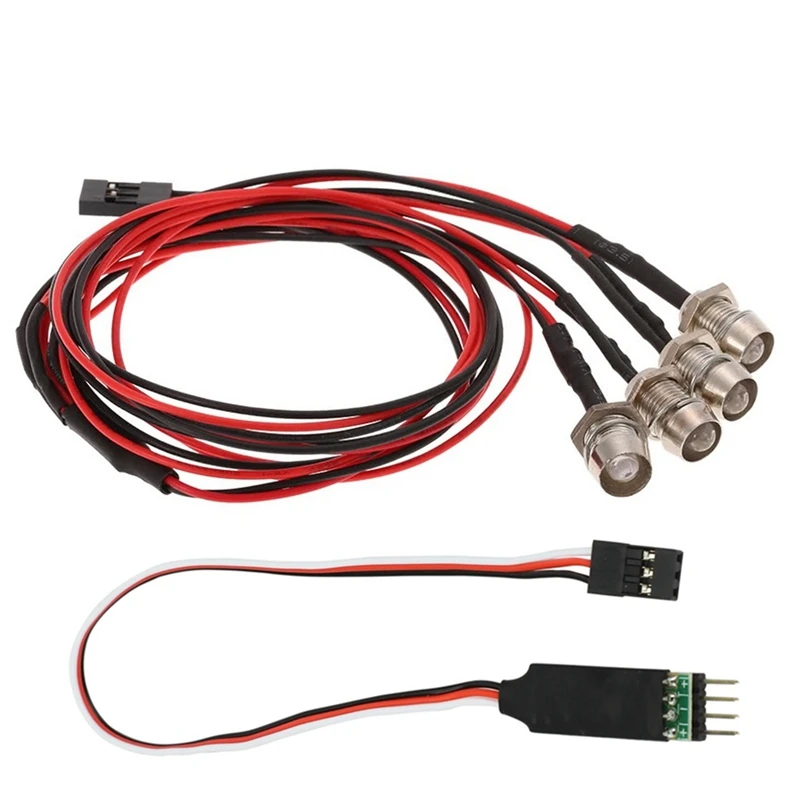 

4 LED Light Kit 2 White 2 Red with CH3 Lamp Control Panel for 1/10 1/8 Axial SCX10 Traxxas TRX4 D90 HSP HPI RC Car