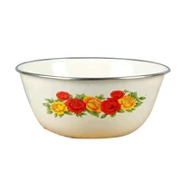 enamel preservation bowl nostalgic old iron enamel soup basin large capacity instant noodle bowl true enamel mixing bowl
