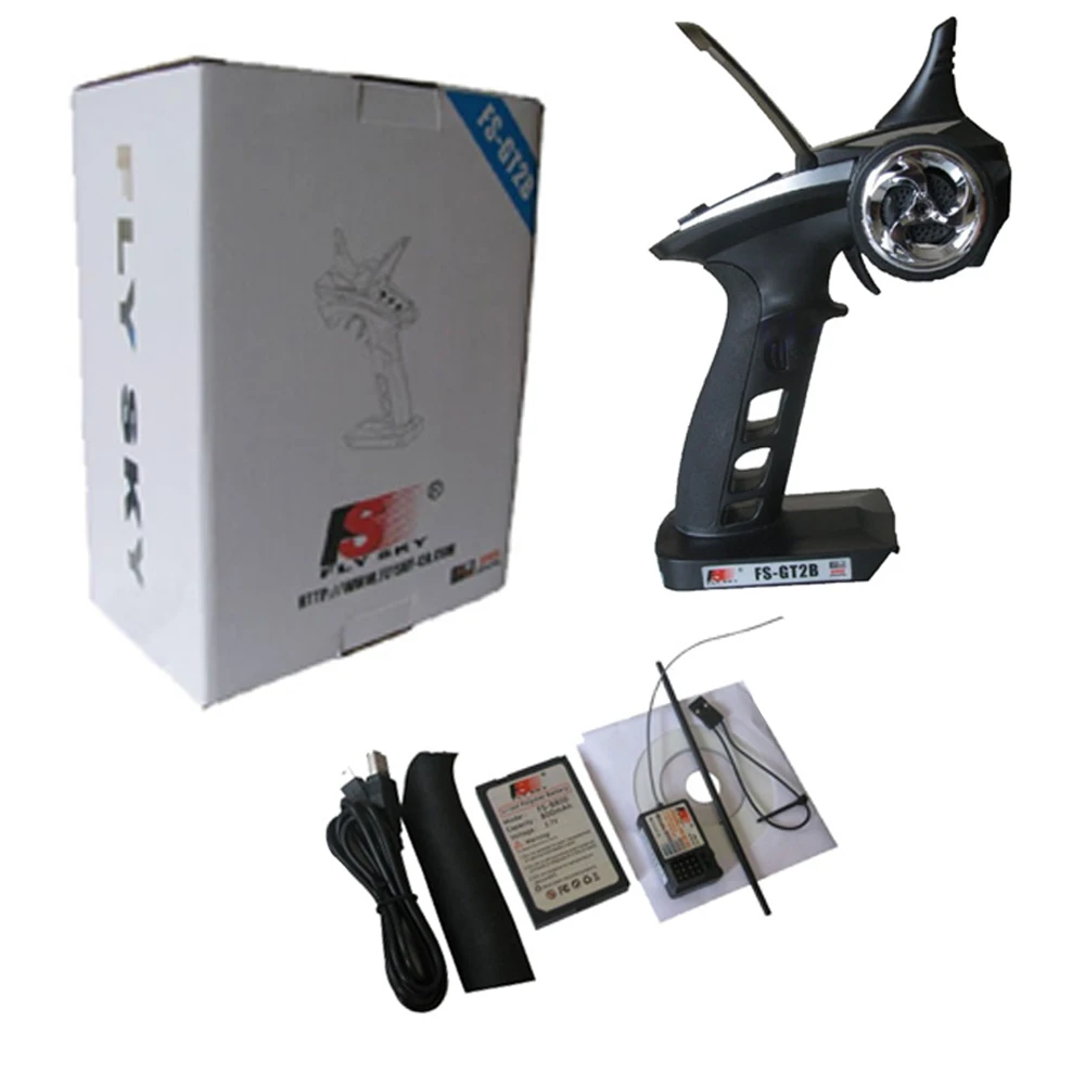Фото Контроллер Flysky FS-GT2B 2.4G 3CH, оснащенный аккумулятором TX, USB-кабелем, модернизированным FS-GT2, подходит для игрушек с дистанционным управлением №3