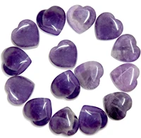3pcs 2cm purple healing crystal natural amethyst stone heart love carved palm worry stone chakra reiki balancing gemstone