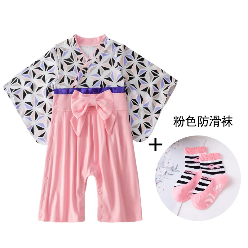 

Kids Japanese Style Cotton Jumpsuit Japan Kimono Newborn Baby Girl Romper Baby Costume Girls Japanese Print Romper