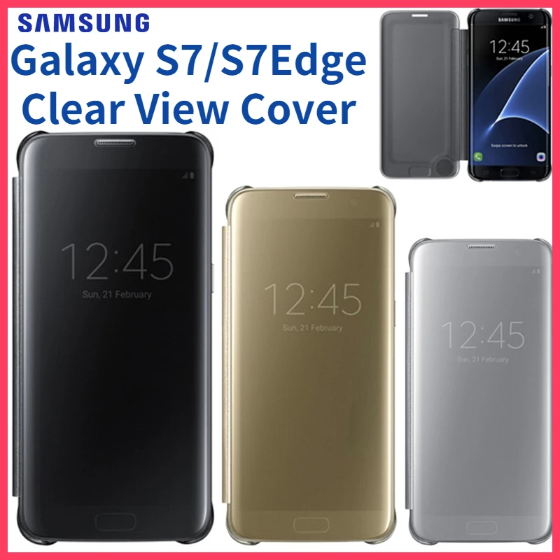 

Original Samsung Smart Flip Case For SAMSUNG Galaxy S7 G9300 S7 edge G9350 EF-ZG930 Smart View Case