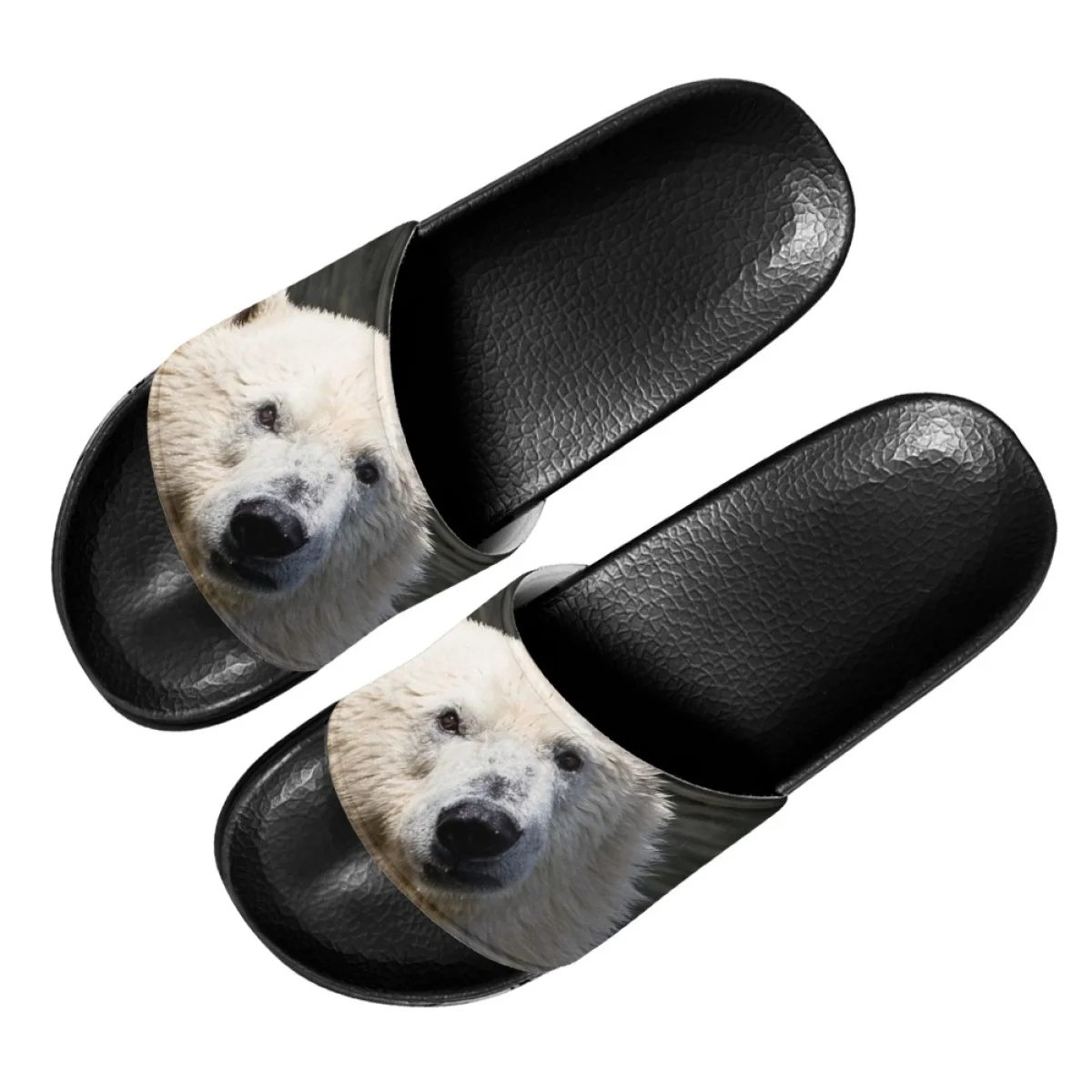 Сланцы для женщин шлепанцы с белым медведем летние забавные пляжные сандалии