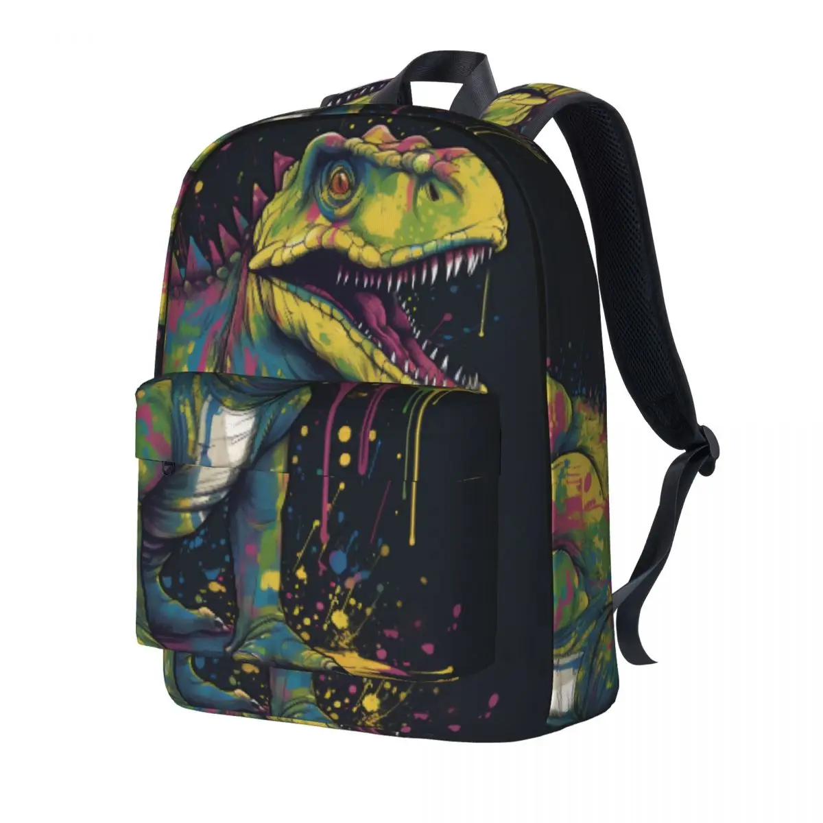 

Dinosaur Backpack Psychadelic Grafitti Women Polyester Hiking Backpacks Large Aesthetic School Bags Rucksack
