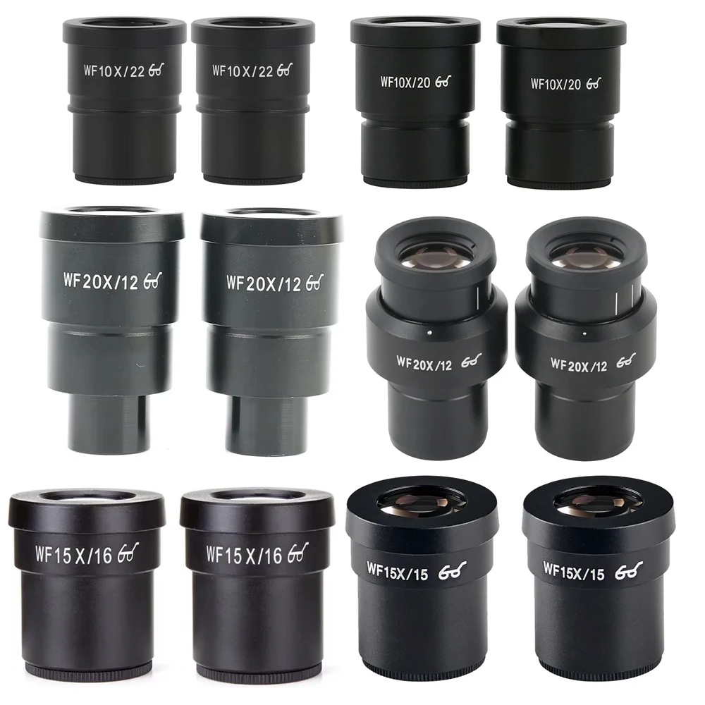 2 шт. WF10X WF15X WF20X широкоугольный окуляр с высокой осадкой для бинокулярного