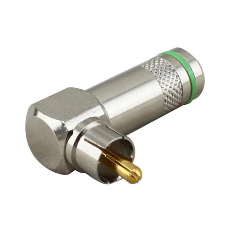 1PC P737 L-Type RCA Right Angle Connector 90-Degree Elbow Solder Free Lotus Plug AV Color Difference Line Audio