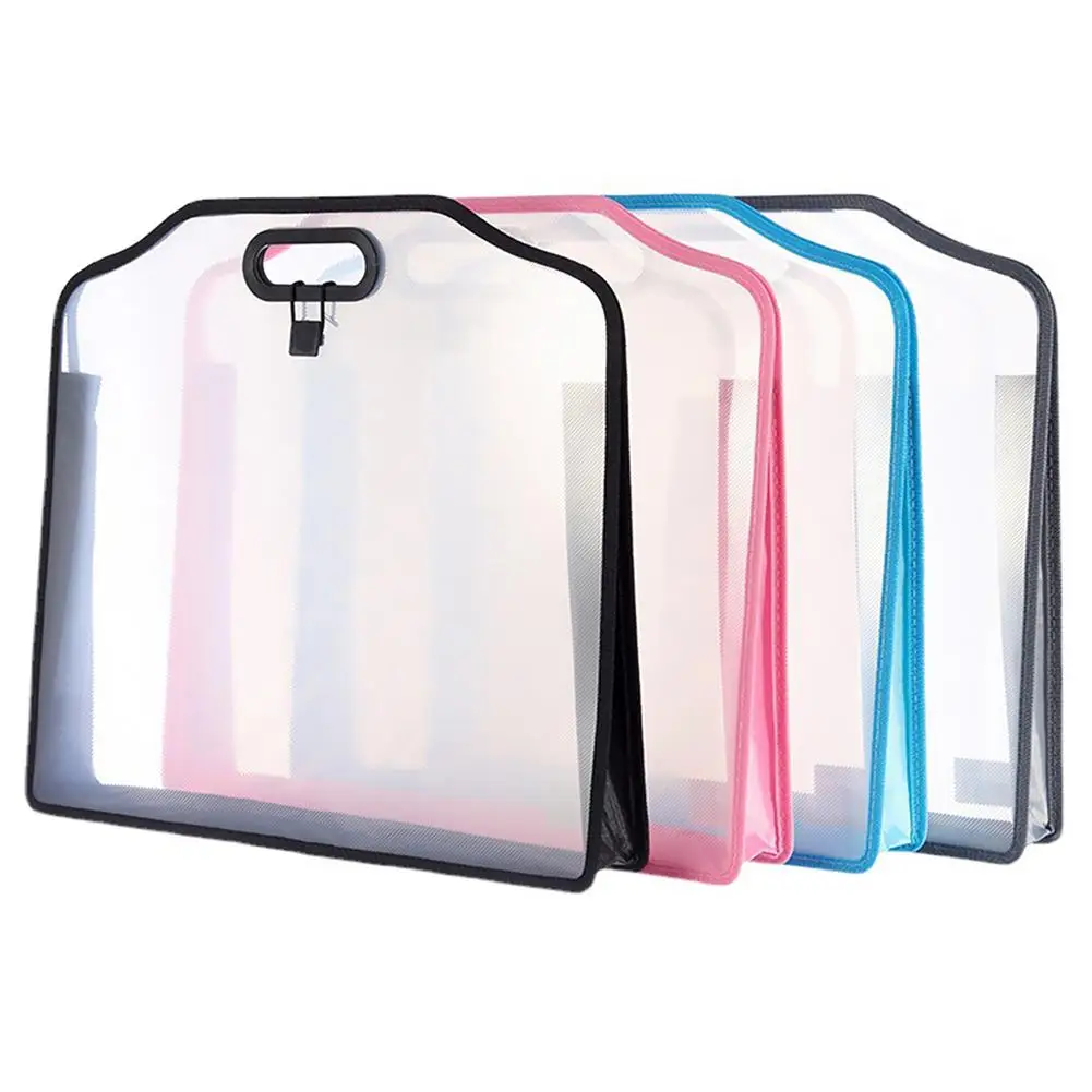 2pcs Thickened A3 Art Portfolio With Handles 3d Transparent File Bag Container Large-capacity Album Storage Pouch for Office