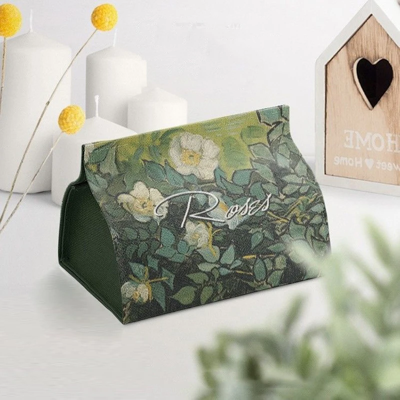 

Car-Carrying Toilet Home Bathroom Desktop Pumping Tissue Box Leather Living Room Napkin Holder Case for Office Home Decoration