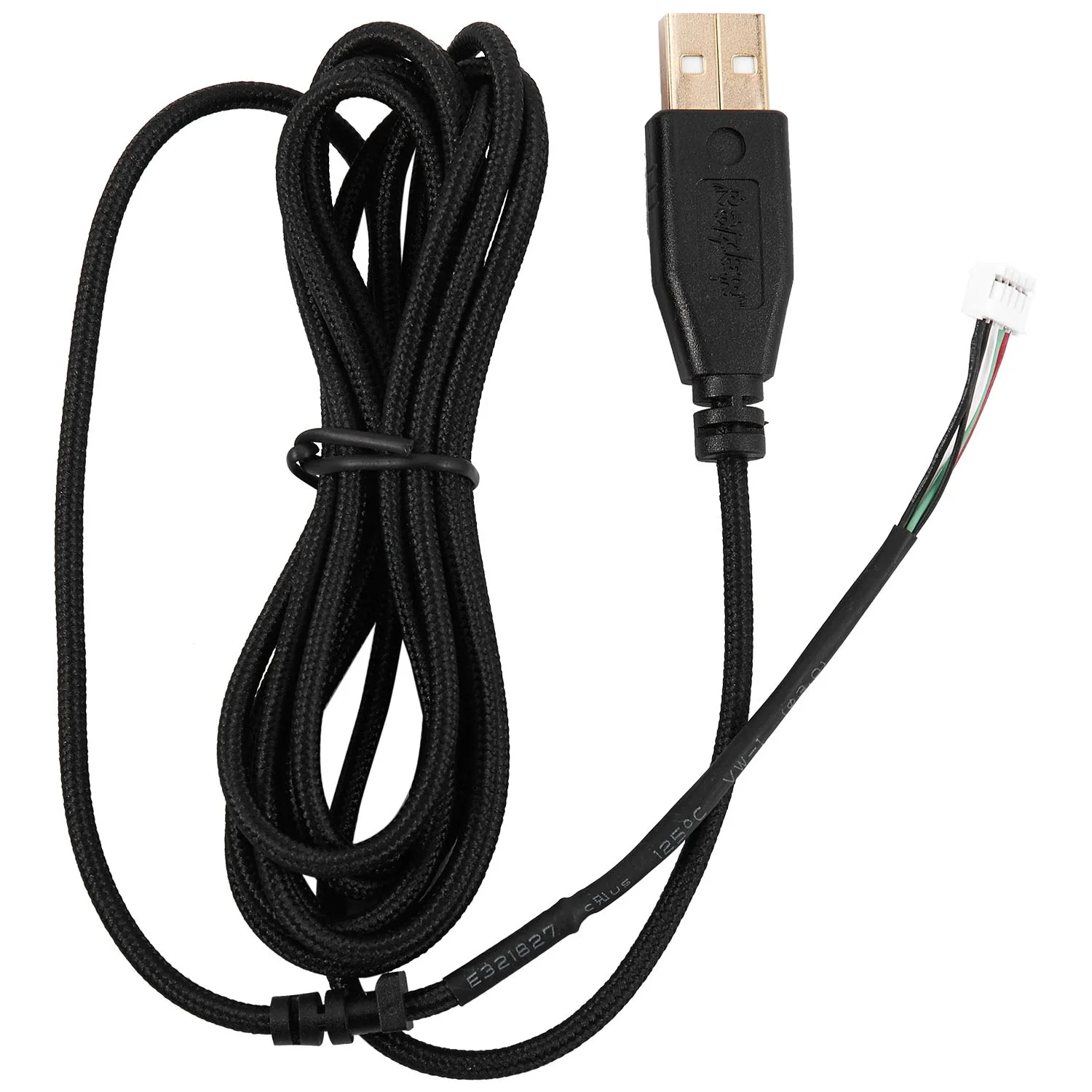 Фото A65I USB-кабель для мышей для Razer Deathadder 2013, прибл. 2,1 м, 5-проводная, 5-контактная сменная игровая мышь с черным золотом №5