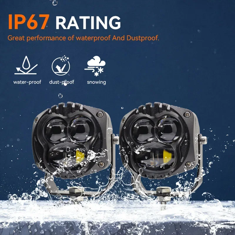 2 пары 3-дюймовые светодиодные фары 12 В 24