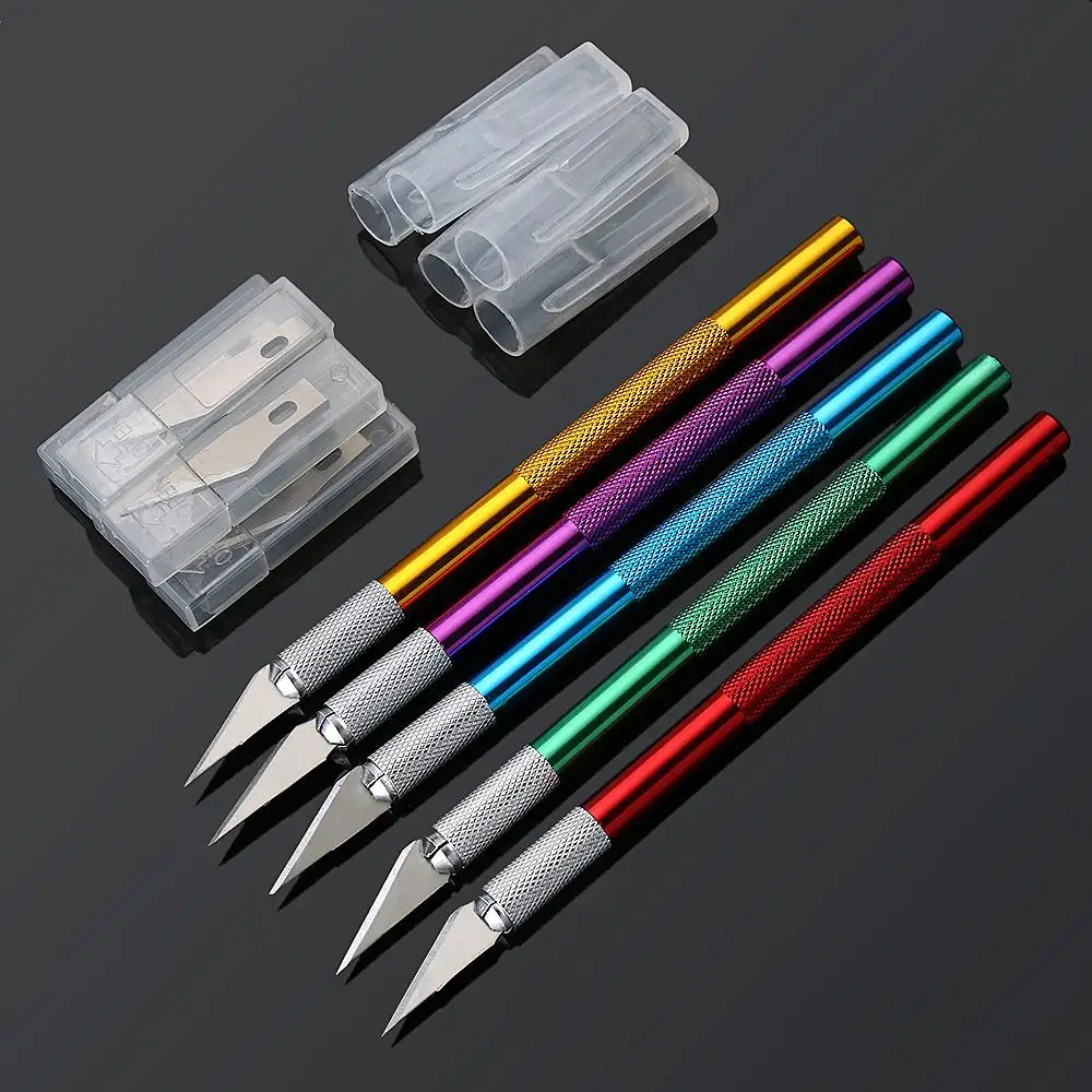 

Engraving Cutter with 6pcs Blade Metal Scalpel Carving Sculpture Craft Non-slip Knife Engrave Paper Cutting Handmade Art Knife