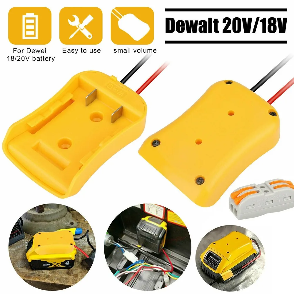 Enlarge Power Wheels Adaptor for Dewalt 20V Battery Dock Power Connector 12 Gauge Robotics
